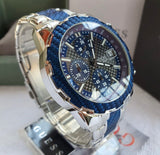 Buy Shop Guess Octane Chronograph Blue Dial Two Tone Steel Strap Watch for Men - W1046G2 USA Online