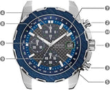 Buy Shop Guess Octane Chronograph Blue Dial Two Tone Steel Strap Watch for Men - W1046G2 USA Online