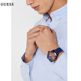 Buy Shop Guess Odyssey Analog Blue Dial Blue Rubber Strap Watch For Men - W1108G1 USA Online
