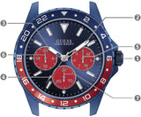 Buy Shop Guess Odyssey Analog Blue Dial Blue Rubber Strap Watch For Men - W1108G1 USA Online