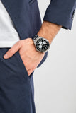 Buy Shop Guess Odyssey Black Dial Silver Steel Strap Watch For Men - W1107G1 USA Online