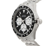 Buy Shop Guess Odyssey Black Dial Silver Steel Strap Watch For Men - W1107G1 USA Online