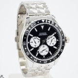 Buy Shop Guess Odyssey Black Dial Silver Steel Strap Watch For Men - W1107G1 USA Online