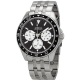 Buy Shop Guess Odyssey Black Dial Silver Steel Strap Watch For Men - W1107G1 USA Online