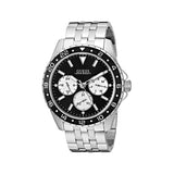Buy Shop Guess Odyssey Black Dial Silver Steel Strap Watch For Men - W1107G1 USA Online