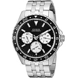 Buy Shop Guess Odyssey Black Dial Silver Steel Strap Watch For Men - W1107G1 USA Online