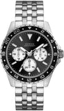 Buy Shop Guess Odyssey Black Dial Silver Steel Strap Watch For Men - W1107G1 USA Online