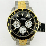 Buy Shop Guess Odyssey Black Dial Two Tone Steel Strap Watch For Men - W1107G6 USA Online