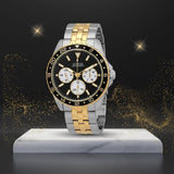 Buy Shop Guess Odyssey Black Dial Two Tone Steel Strap Watch For Men - W1107G6 USA Online