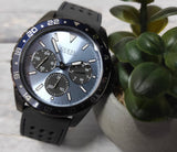 Buy Shop Guess Odyssey Blue Dial Grey Rubber Strap Watch For Men - W1108G6 USA Online