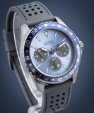Buy Shop Guess Odyssey Blue Dial Grey Rubber Strap Watch For Men - W1108G6 USA Online