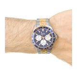 Buy Shop Guess Odyssey Blue Dial Two Tone Steel Strap Watch For Men - W1107G3 USA Online