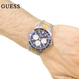 Buy Shop Guess Odyssey Blue Dial Two Tone Steel Strap Watch For Men - W1107G3 USA Online