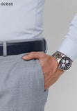 Buy Shop Guess Odyssey Blue Dial Two Tone Steel Strap Watch For Men - W1107G3 USA Online