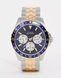 Buy Shop Guess Odyssey Blue Dial Two Tone Steel Strap Watch For Men - W1107G3 USA Online