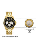 Buy Shop Guess Odyssey Multifunction Black Dial Gold Steel Strap Watch For Men - W1107G4 USA Online