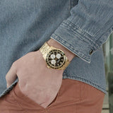 Buy Shop Guess Odyssey Multifunction Black Dial Gold Steel Strap Watch For Men - W1107G4 USA Online