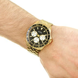 Buy Shop Guess Odyssey Multifunction Black Dial Gold Steel Strap Watch For Men - W1107G4 USA Online