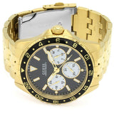 Buy Shop Guess Odyssey Multifunction Black Dial Gold Steel Strap Watch For Men - W1107G4 USA Online
