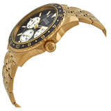 Buy Shop Guess Odyssey Multifunction Black Dial Gold Steel Strap Watch For Men - W1107G4 USA Online