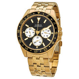 Buy Shop Guess Odyssey Multifunction Black Dial Gold Steel Strap Watch For Men - W1107G4 USA Online