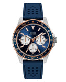Buy Shop Guess Odyssey Multifunction Blue Dial Blue Rubber Strap Watch For Men - W1108G4 USA Online