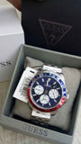 Buy Shop Guess Odyssey Multifunction Blue Dial Silver Steel Strap Watch For Men - W1107G2 USA Online