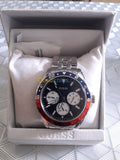 Buy Shop Guess Odyssey Multifunction Blue Dial Silver Steel Strap Watch For Men - W1107G2 USA Online