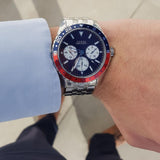 Buy Shop Guess Odyssey Multifunction Blue Dial Silver Steel Strap Watch For Men - W1107G2 USA Online