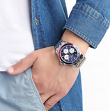 Buy Shop Guess Odyssey Multifunction Blue Dial Silver Steel Strap Watch For Men - W1107G2 USA Online