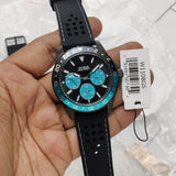 Buy Shop Guess Odyssey Quartz Black Dial Black Leather Strap Watch For Men - W1108G5 USA Online