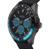 Buy Shop Guess Odyssey Quartz Black Dial Black Leather Strap Watch For Men - W1108G5 USA Online