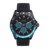 Buy Shop Guess Odyssey Quartz Black Dial Black Leather Strap Watch For Men - W1108G5 USA Online