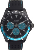 Buy Shop Guess Odyssey Quartz Black Dial Black Leather Strap Watch For Men - W1108G5 USA Online