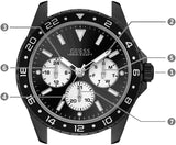 Buy Shop Guess Odyssey Quartz Black Dial Black Silicone Strap Watch For Men - W1108G3 USA Online