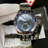 Buy Shop Guess Odyssey Quartz Blue Dial Gunmetal Steel Strap Watch For Men - W1107G5 USA Online
