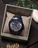 Buy Shop Guess Odyssey Quartz Blue Dial Gunmetal Steel Strap Watch For Men - W1107G5 USA Online