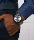 Buy Shop Guess Odyssey Quartz Blue Dial Gunmetal Steel Strap Watch For Men - W1107G5 USA Online
