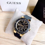 Buy Shop Guess Overdrive Black Dial Black Rubber Strap Watch for Women - W0149L4 USA Online