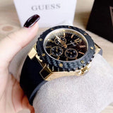Buy Shop Guess Overdrive Black Dial Black Rubber Strap Watch for Women - W0149L4 USA Online