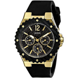 Buy Shop Guess Overdrive Black Dial Black Rubber Strap Watch for Women - W0149L4 USA Online