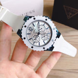 Buy Shop Guess Overdrive Chronograph White Dial White Rubber Strap Watch for Women - W0149L6 USA Online