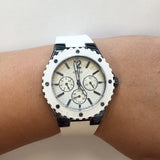 Buy Shop Guess Overdrive Chronograph White Dial White Rubber Strap Watch for Women - W0149L6 USA Online