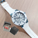 Buy Shop Guess Overdrive Chronograph White Dial White Rubber Strap Watch for Women - W0149L6 USA Online