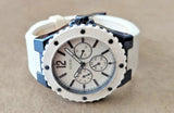 Buy Shop Guess Overdrive Chronograph White Dial White Rubber Strap Watch for Women - W0149L6 USA Online