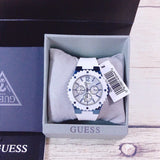 Buy Shop Guess Overdrive Chronograph White Dial White Rubber Strap Watch for Women - W0149L6 USA Online