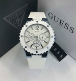 Buy Shop Guess Overdrive Chronograph White Dial White Rubber Strap Watch for Women - W0149L6 USA Online