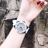 Buy Shop Guess Overdrive Chronograph White Dial White Rubber Strap Watch for Women - W0149L6 USA Online