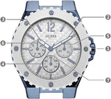Buy Shop Guess Overdrive Chronograph White Dial White Rubber Strap Watch for Women - W0149L6 USA Online