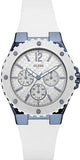 Buy Shop Guess Overdrive Chronograph White Dial White Rubber Strap Watch for Women - W0149L6 USA Online